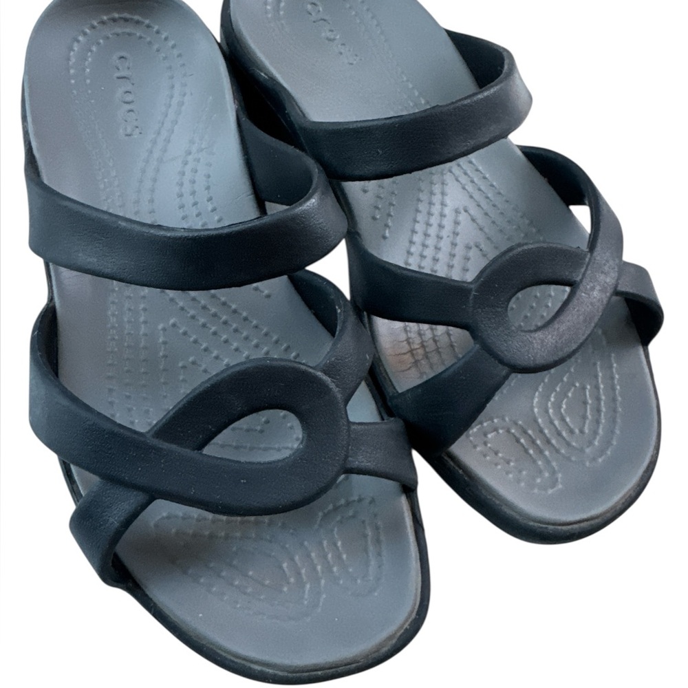 Crocs Meleen Twist sandals in black/smoke Size 6 - Picture 4 of 8